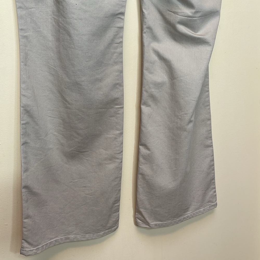 Chicos Platinum Denim Straight Wide Flare Leg Pants - Picture 7 of 11